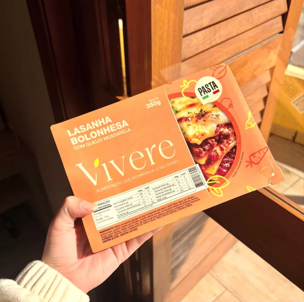 Embalagem Vivere — Lasanha Bolonhesa com Queijo Mussarela