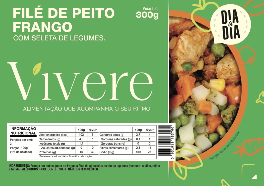 Filé de Peito de Frango com Seleta de Legumes