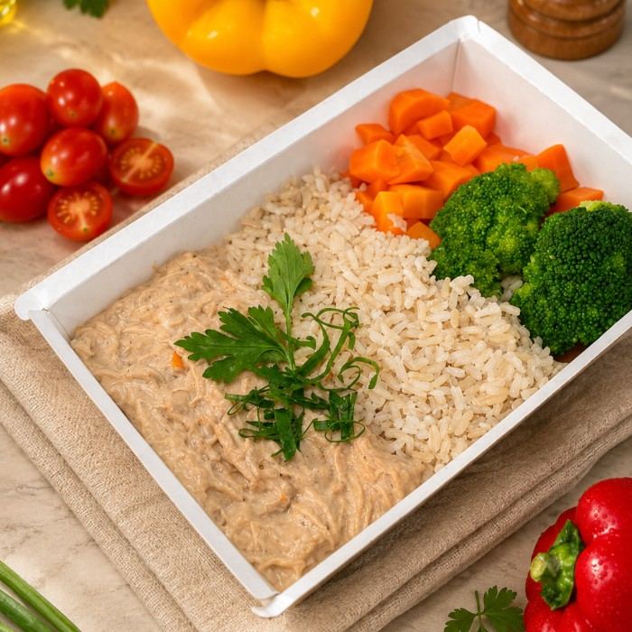 Frango Cremoso com Arroz Integral