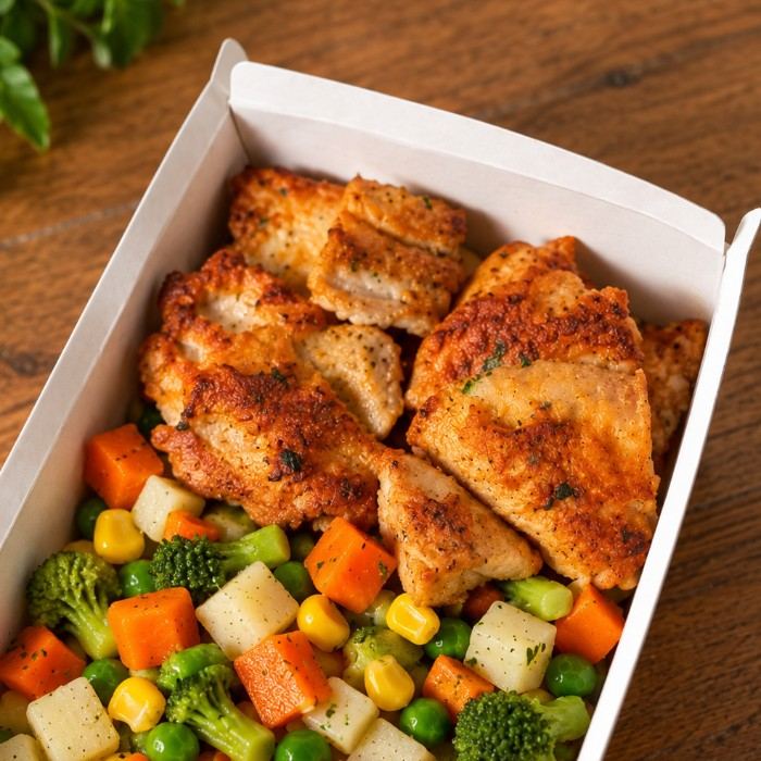 Frango em Cubos com Seleta (Low Carb)